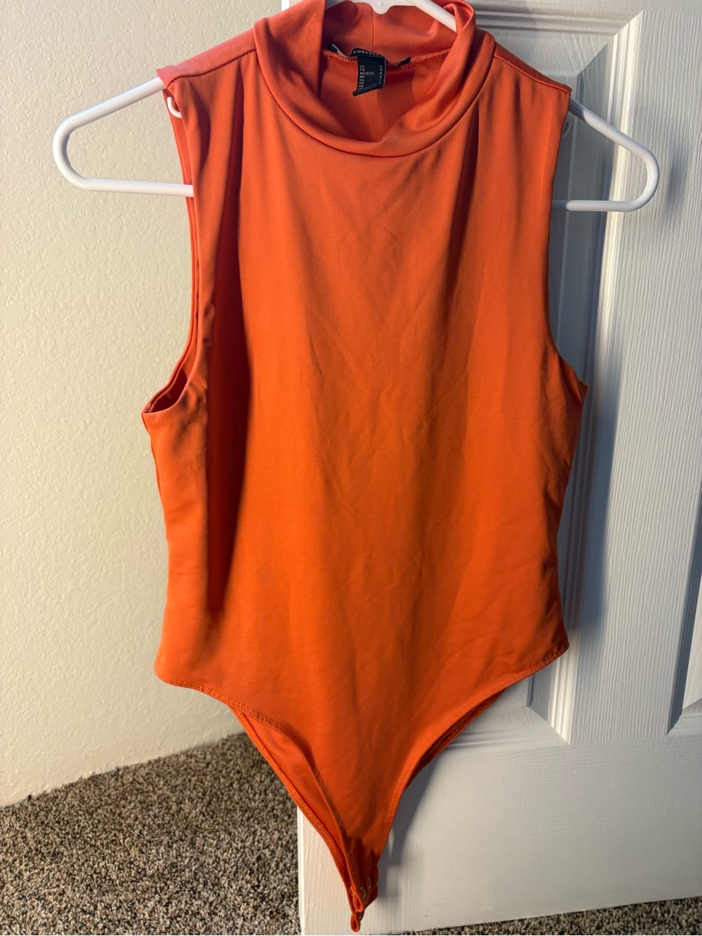 Forever 21 Sleeveless Orange Mock Neck Kids Bodysuit
